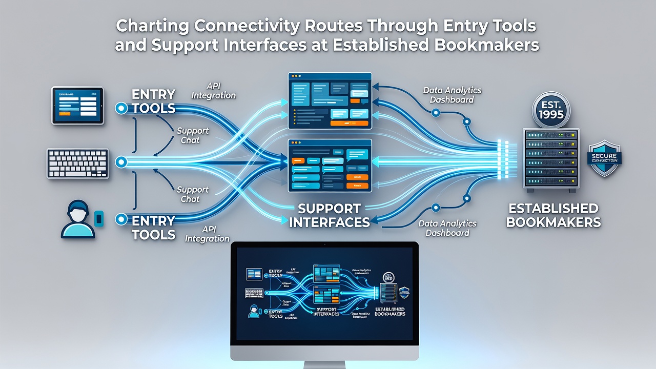 Illustration of support interface connections within bookmaker platforms