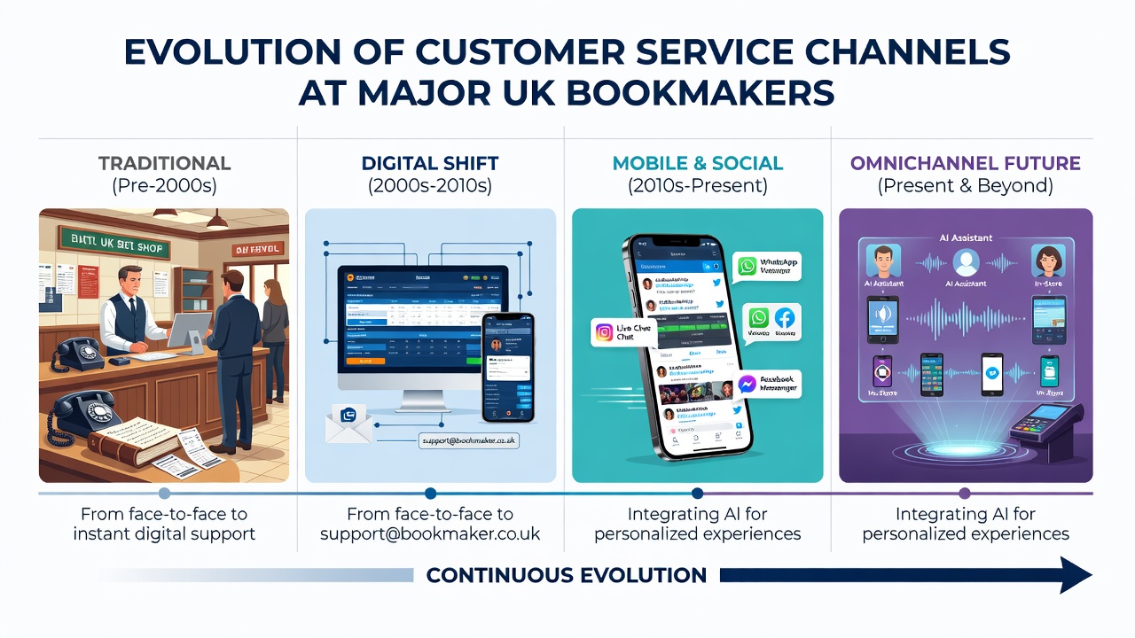 Modern live chat and app-based support screens used by UK betting companies in recent years