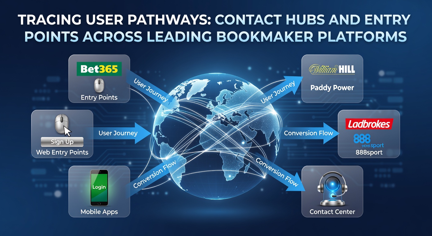 Diagram showing user entry points and navigation flows on bookmaker platforms